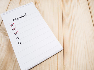 Checklist on notebook 8