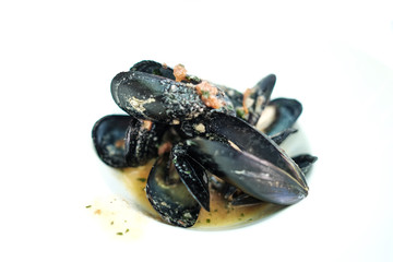 Boiled mussels