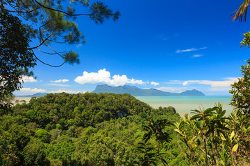 Fototapeta na wymiar Tropical landscape over jungle and hills