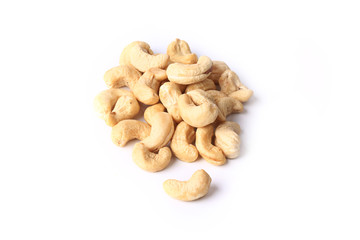 Cashew nuts isolated on a white background eco organic healthy lifestyle soft selective focus