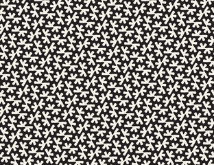 Vector Seamless Black and White Rounded Organic Shape Tessellation Pattern