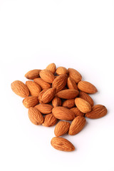 Almonds isolated on white background