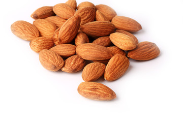 Almonds isolated on white background
