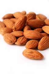 Almonds isolated on white background