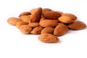 Almonds isolated on white background