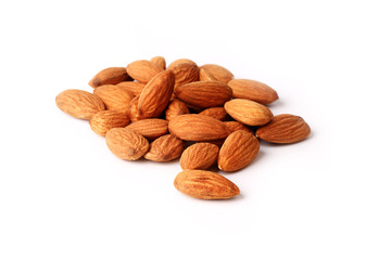 Almonds isolated on white background
