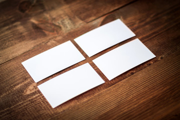 Blank businesscard mock-up on wooden table