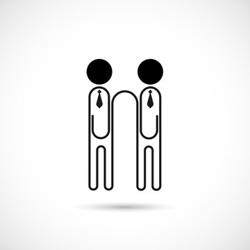 Businessman and paper clip logo design vector template.Team,part
