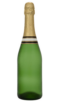 Champagne's bottle on white background. Clipping path incl.