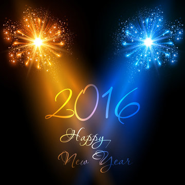 Happy New Year 2016 celebration background easy all editable