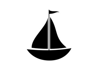  Sailboat vector icon on white background