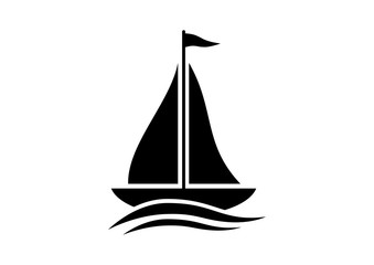  Sailboat vector icon on white background