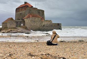 photographe pendant la tempête longue