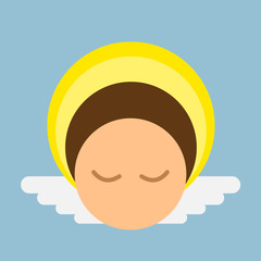 Peaceful angel rounded vector character