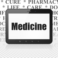 Fototapeta premium Health concept: Tablet Computer with Medicine on display