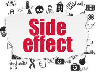 Health concept: Side Effect on Torn Paper background