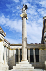 Fototapeta na wymiar goddess Athena statue in front of academy of Athens Greece