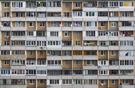 Old Apartment Tower With Lots Of Balconies