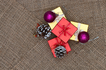 Fototapeta na wymiar Christmas background with festive decoration.