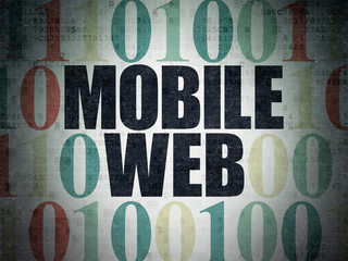 Web development concept: Mobile Web on Digital Paper background