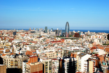 Aerial Barcelona view