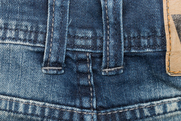 Naklejka premium Denim Closeup : texture background of blue jeans.