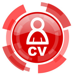 cv red glossy web icon