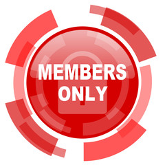 members only red glossy web icon