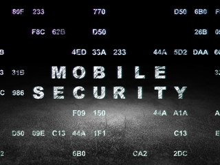 Privacy concept: Mobile Security in grunge dark room