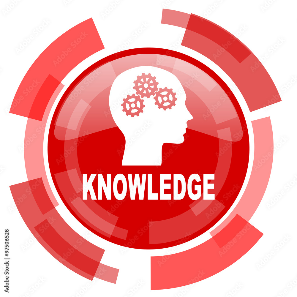 Poster knowledge red glossy web icon