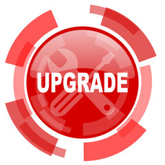 upgrade red glossy web icon