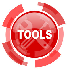 tools red glossy web icon