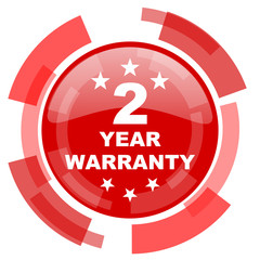 warranty guarantee 2 year red glossy web icon