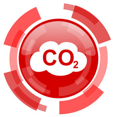carbon dioxide red glossy web icon