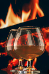 Cognac by the fire