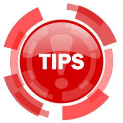 tips red glossy web icon