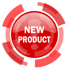 new product red glossy web icon