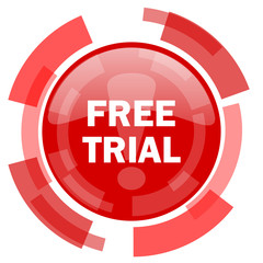 free trial red glossy web icon