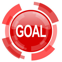 goal red glossy web icon