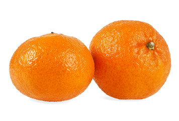 Orange mandarin or tangerine fruit isolated on white background