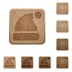 Santa hat wooden buttons