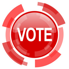 vote red glossy web icon