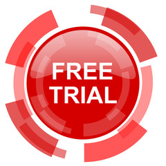 free trial red glossy web icon