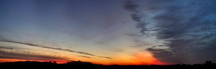 saturated colors of the sky at sunrise