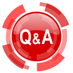 question answer red glossy web icon