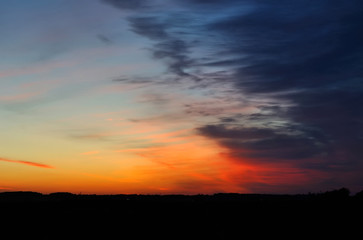 saturated colors of the sky at sunrise