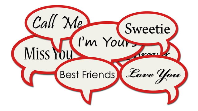 Messages: Speech Bubbles with Love Sayings