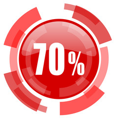 70 percent red glossy web icon
