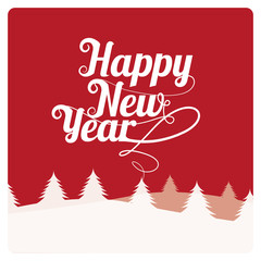 Fototapeta premium Happy New year illustration over color background