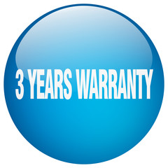 3 years warranty blue round gel isolated push button